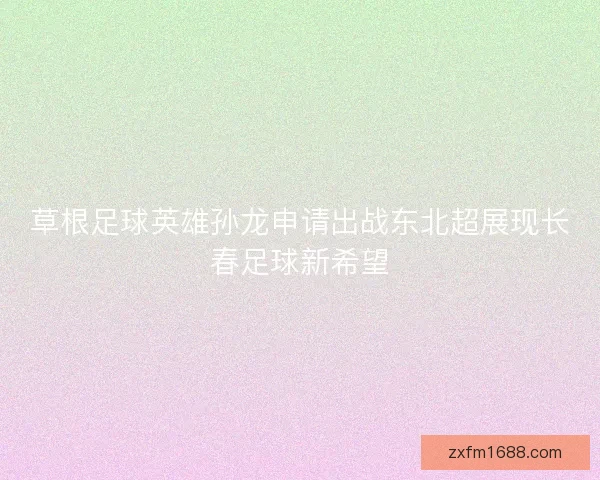 草根足球英雄孙龙申请出战东北超展现长春足球新希望