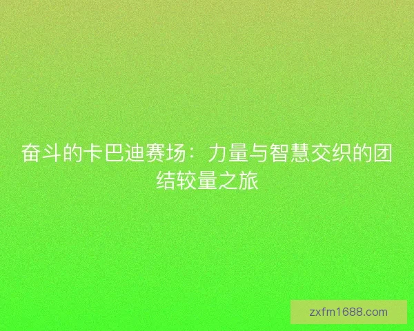 奋斗的卡巴迪赛场：力量与智慧交织的团结较量之旅